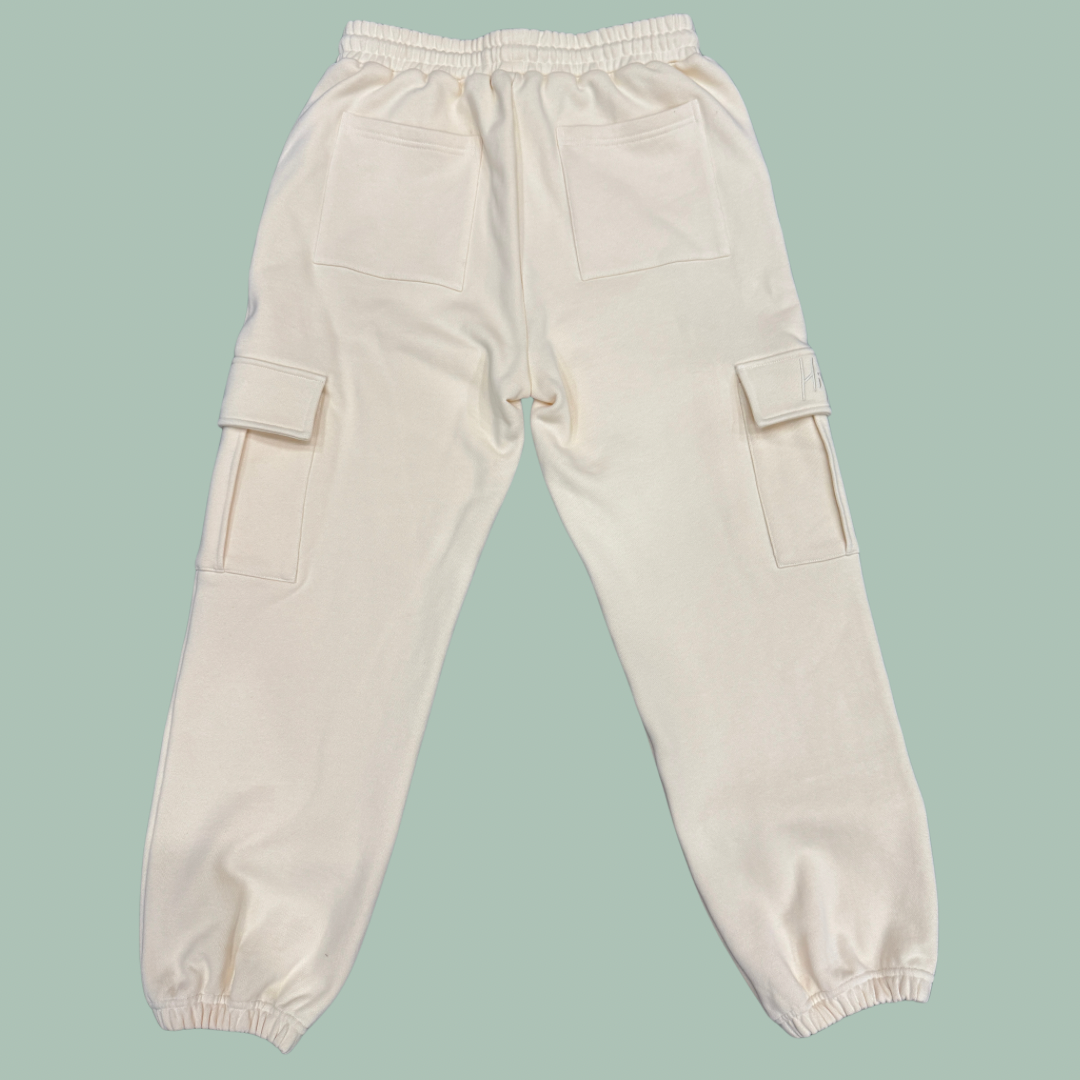 6 Pocket Embroidered Sweat Pants - French Vanilla Oatmeal