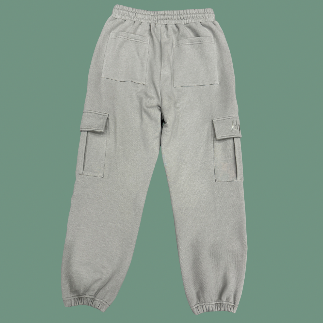 6 Pocket Embroidered Sweat Pants - Steel Grey