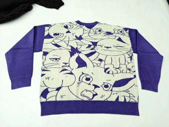 Digital Monster Knit Sweaters Lavender