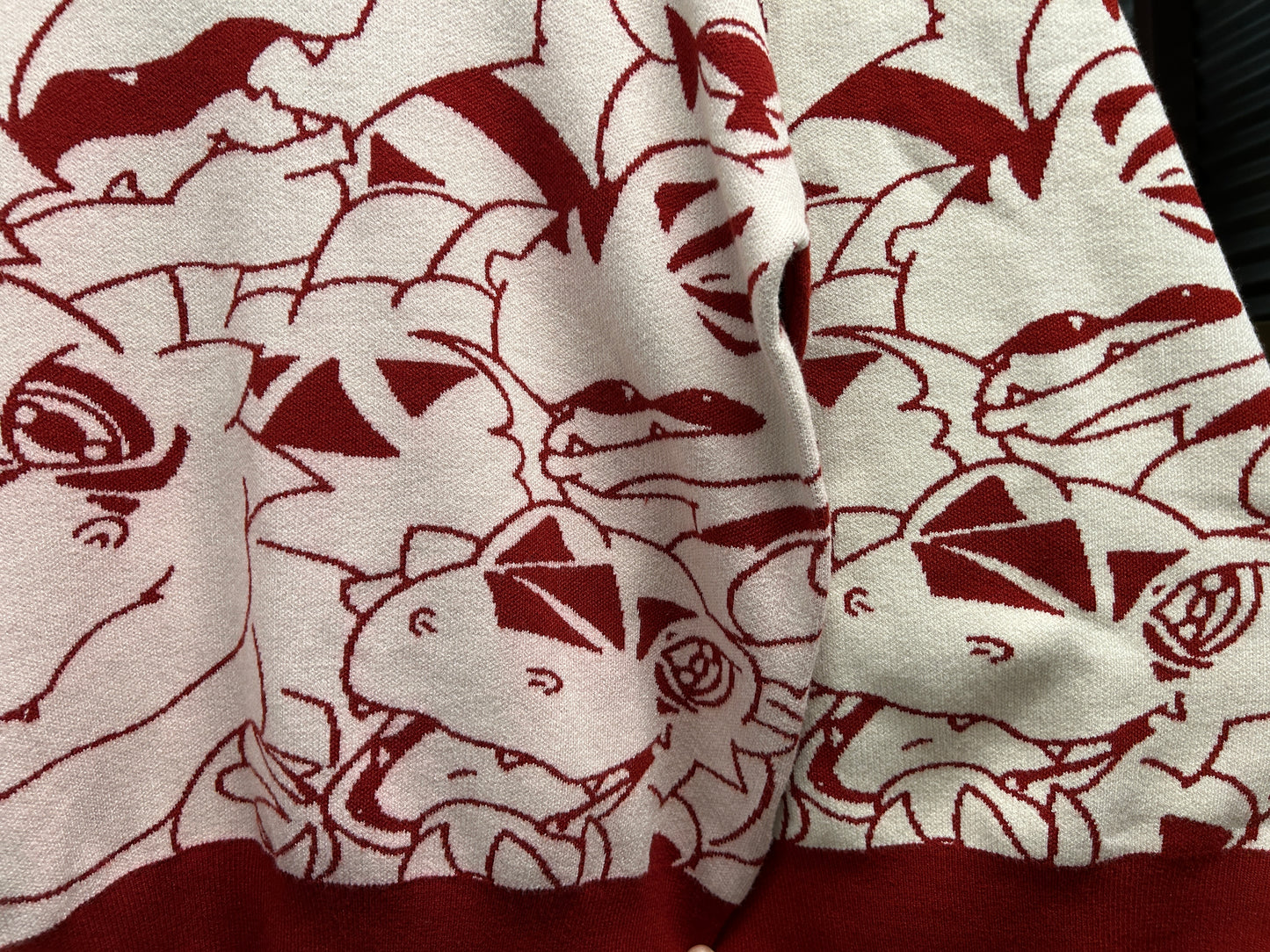 Digital Monster Knit Sweaters Red