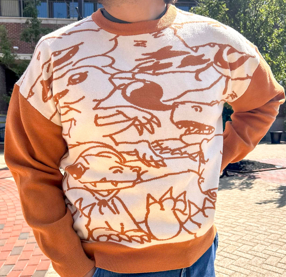 Digital Monster Knit Sweaters Yellow