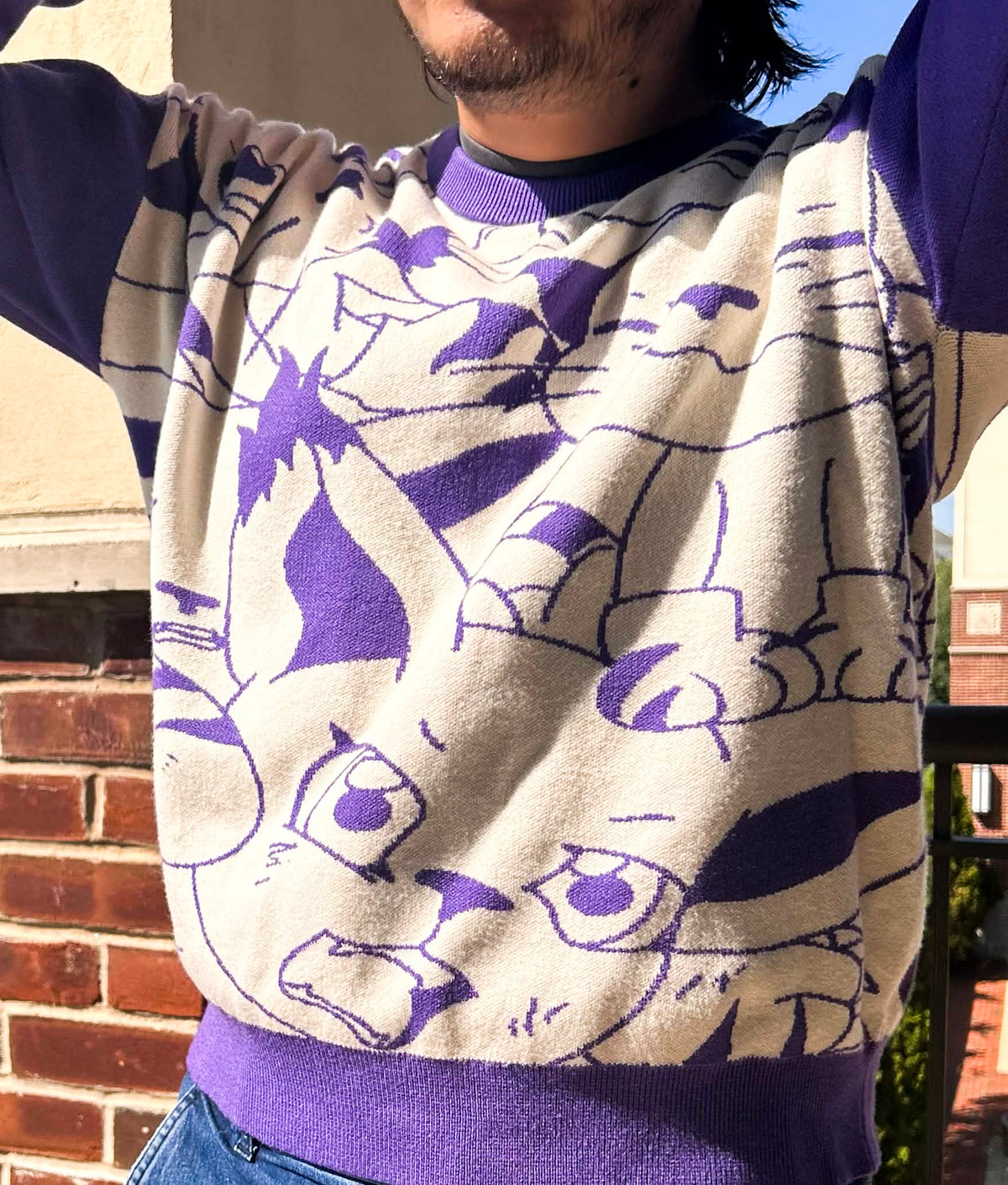 Digital Monster Knit Sweaters Lavender