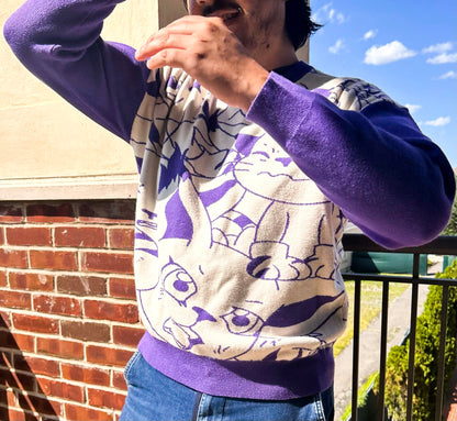 Digital Monster Knit Sweaters Lavender