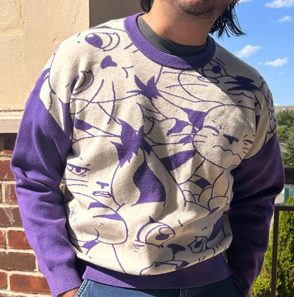 Digital Monster Knit Sweaters Lavender