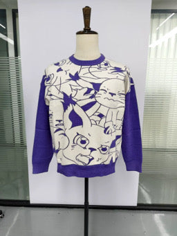 Digital Monster Knit Sweaters Lavender
