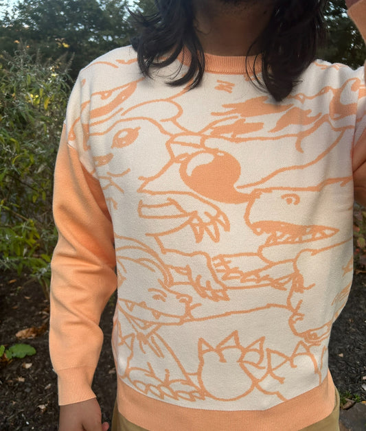 Digital Monster Knit Sweaters Yellow