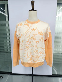 Digital Monster Knit Sweaters Peach