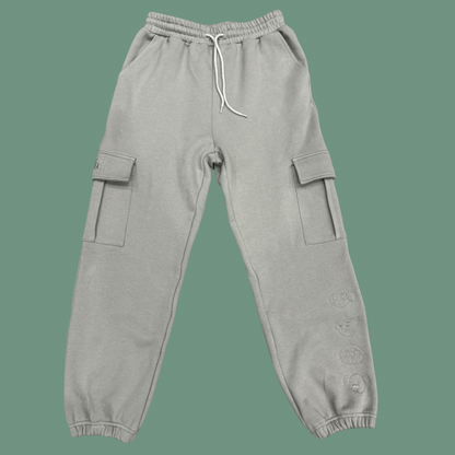 6 Pocket Embroidered Sweat Pants - Steel Grey