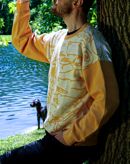 Digital Monster Knit Sweaters Yellow