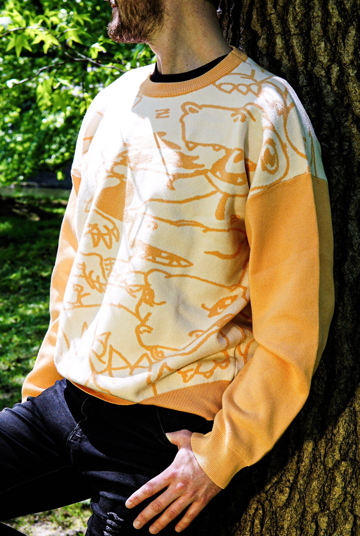 Digital Monster Knit Sweaters Yellow