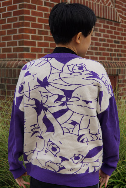 Digital Monster Knit Sweaters Lavender - NEW