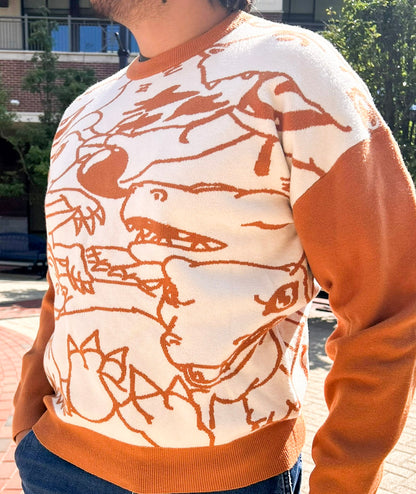 Digital Monster Knit Sweaters Yellow