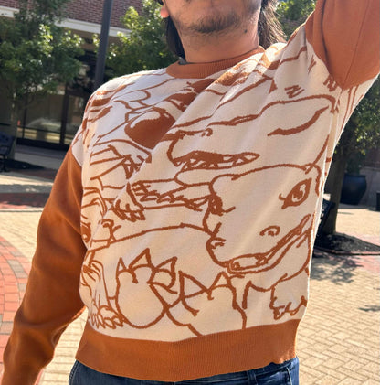 Digital Monster Knit Sweaters Yellow