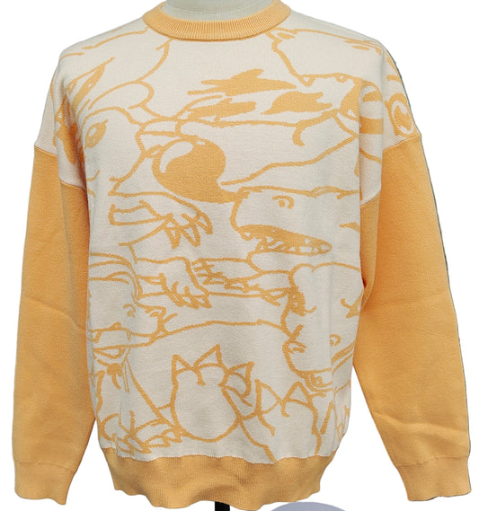 Digital Monster Knit Sweaters Yellow